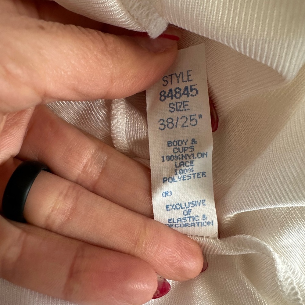 True Vintage 70’s/80’s Sears Brand White Lace Trim Chemise/Slip Dress Size 38/M - Picture 4 of 7